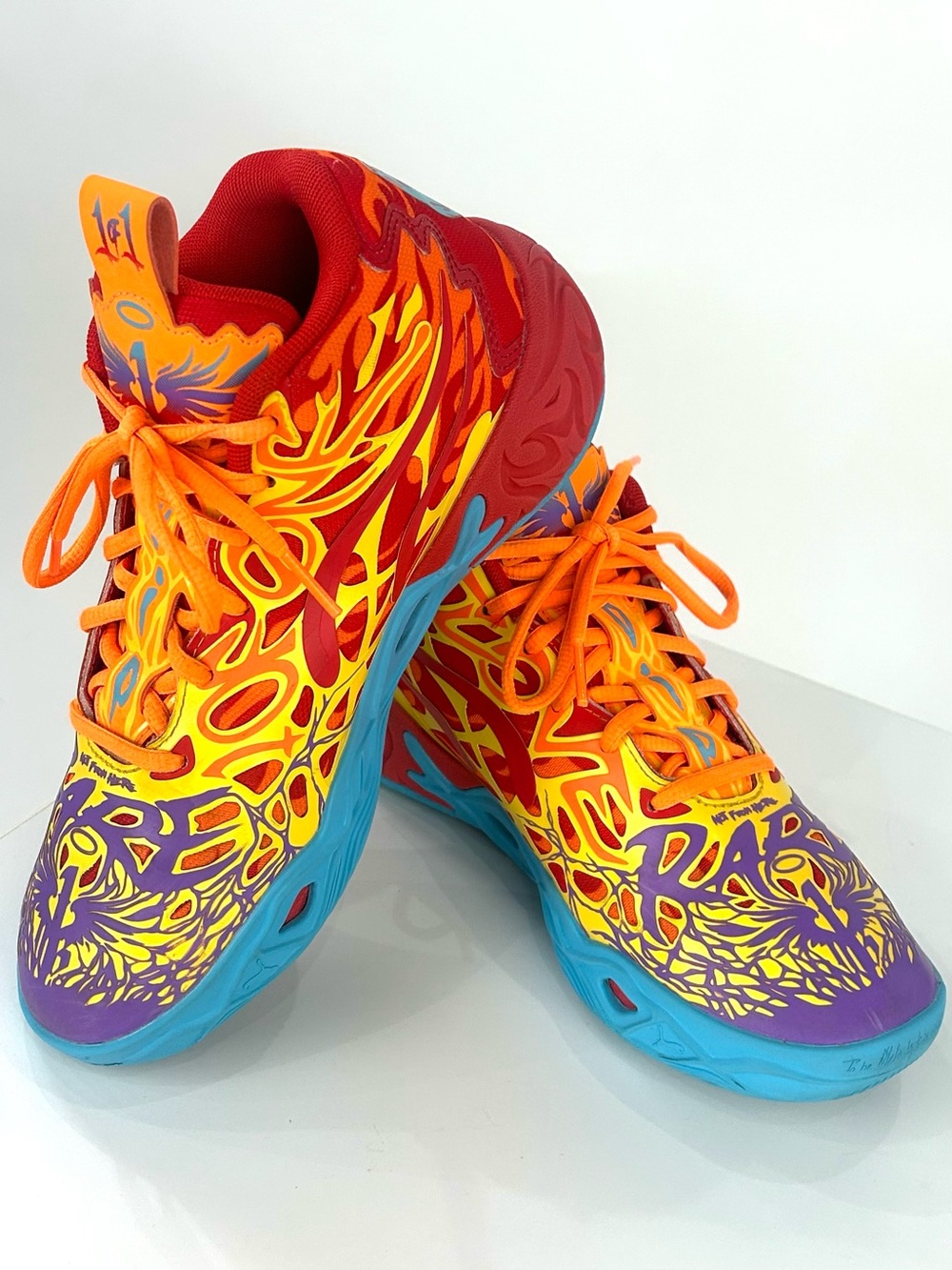 PUMA MB.04 Phoenix LaMelo Ball Basketball Sneakers Red Orange Youth 5.5
